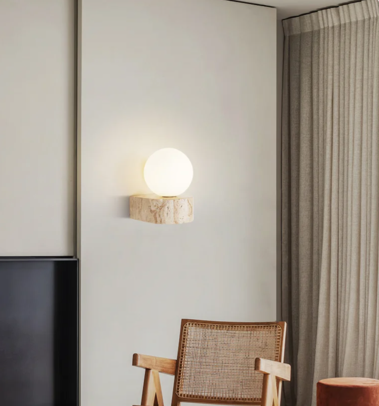 HikariStone Modern LED Glass Wall Lamp – Japanese Retro Warmth for Stylish Interiors