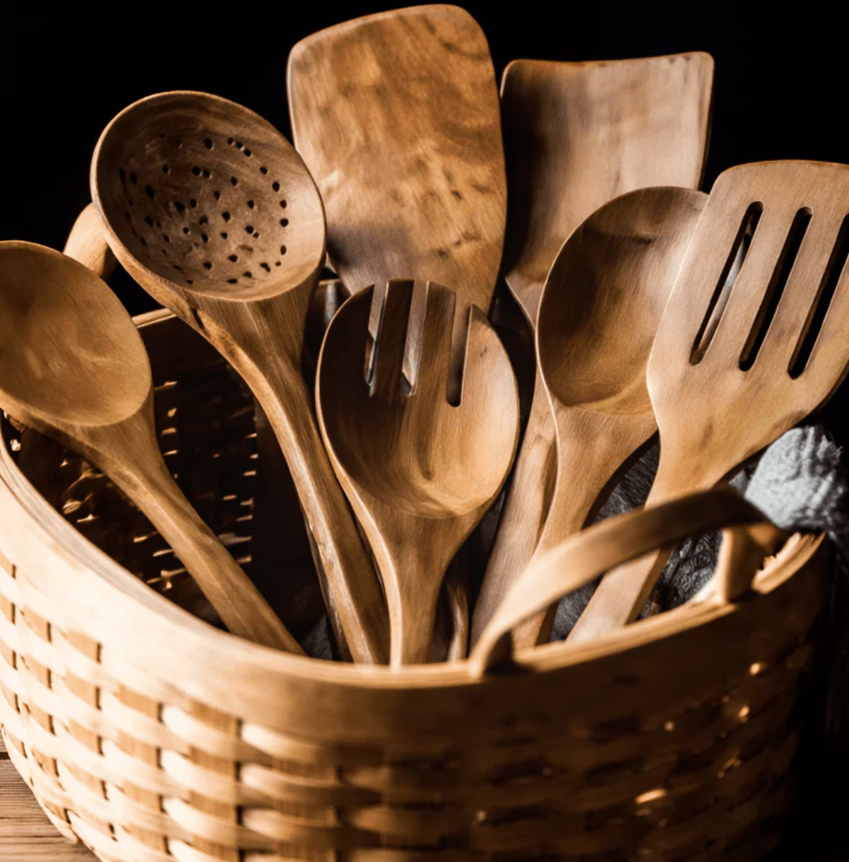 Traditional Japanese Wooden Utensil Set