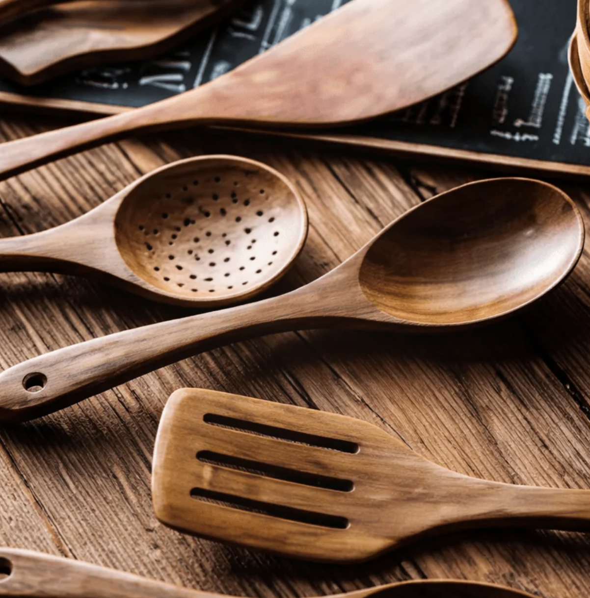 Traditional Japanese Wooden Utensil Set