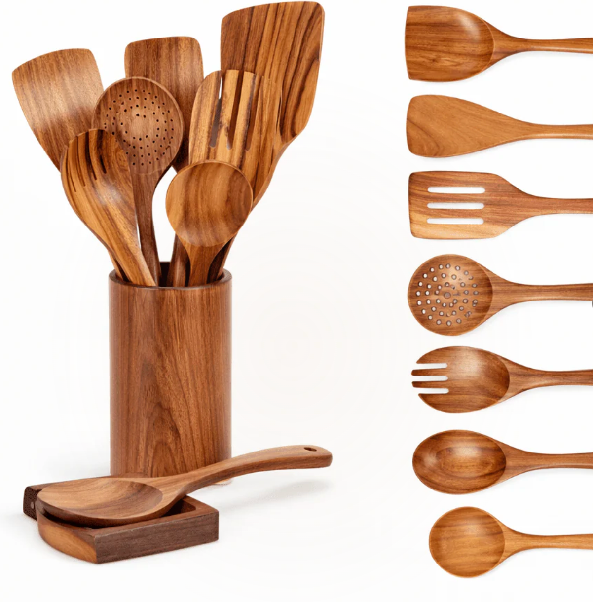 Traditional Japanese Wooden Utensil Set
