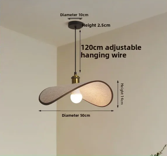 ZenAura Wabi-Sabi Straw Hat Pendant Lamp