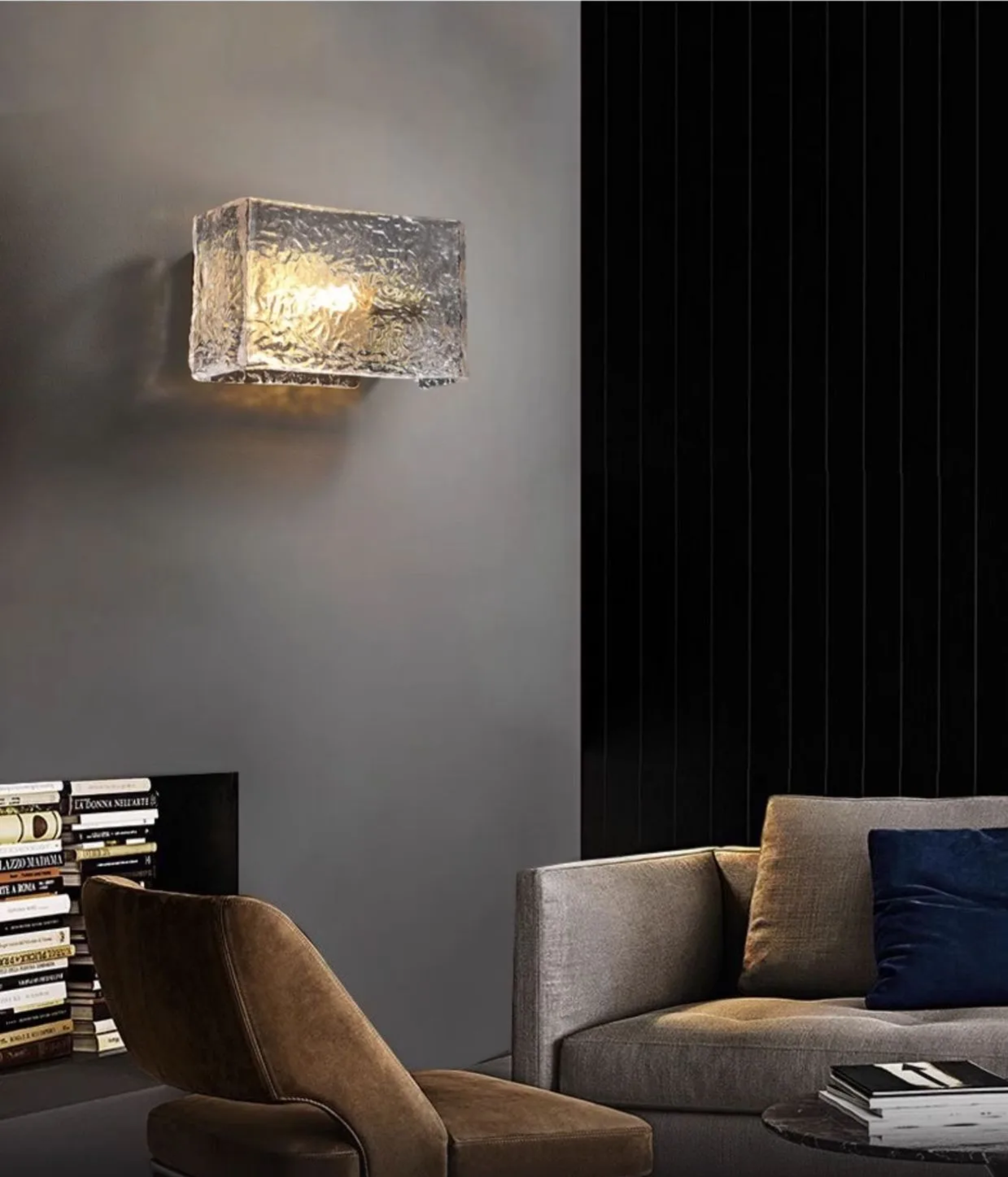 LuxeLuma Postmodern Copper Wall Lamp with Glass Shade