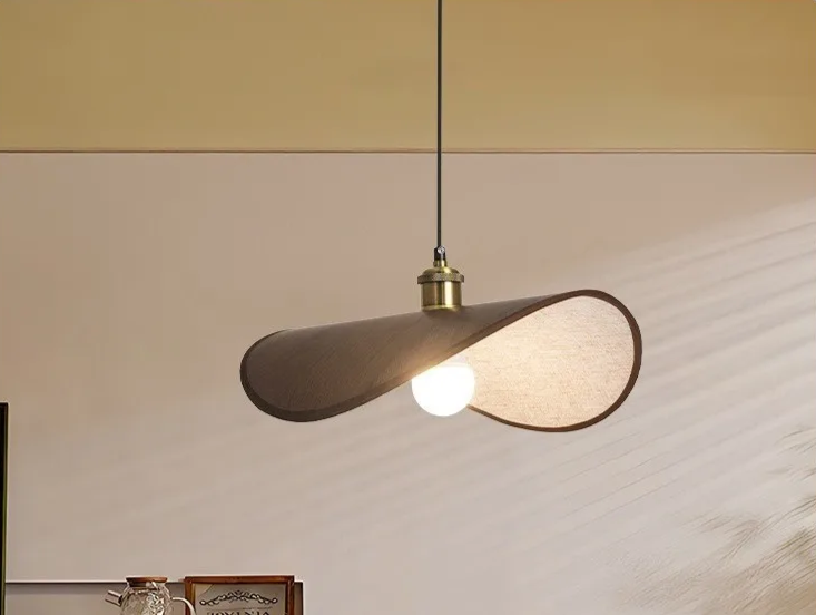 ZenAura Wabi-Sabi Straw Hat Pendant Lamp