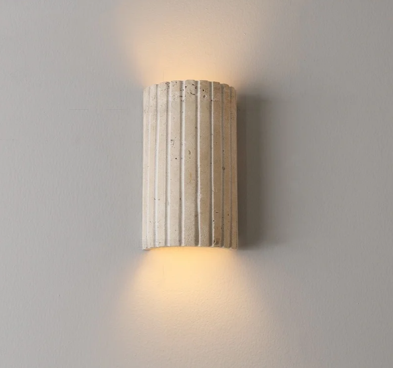 TerraLume Wabi-Sabi Travertine LED Wall Lamp