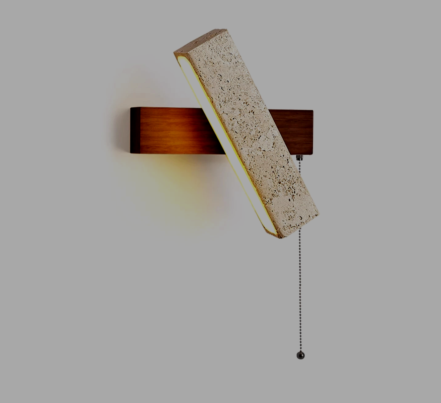 LumaSabi Japanese Wabi-Sabi Travertine Wall Lamp
