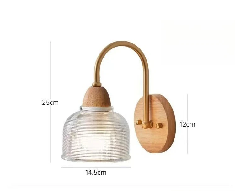 MizuGlow Japandi Wall Lamp – Wooden & Glass Wall Lighting