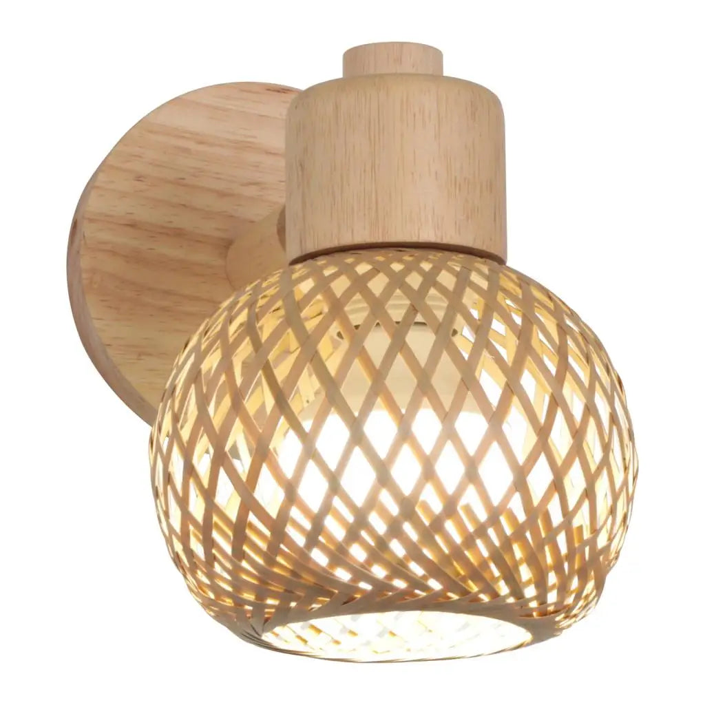 BambuZen Retro Japanese Bamboo Wall Lamp – Natural Rattan Mood Lighting