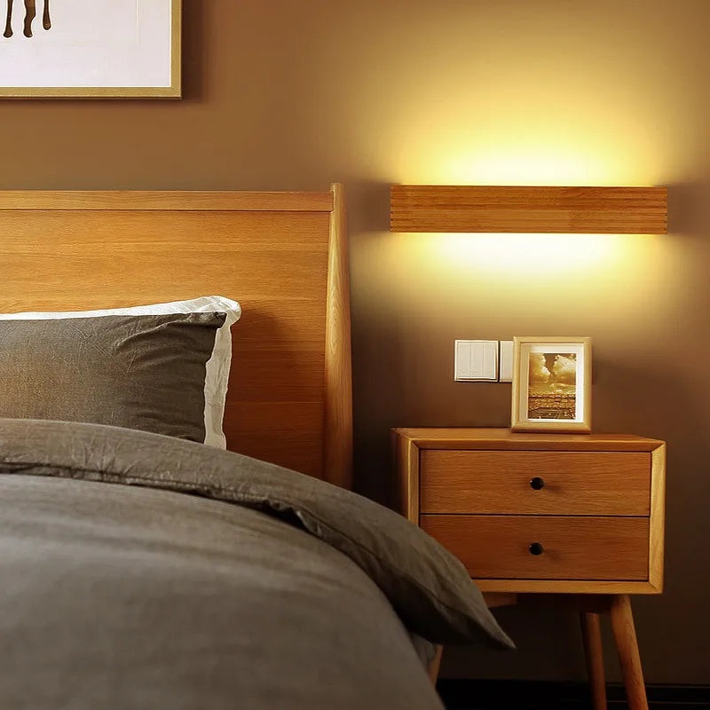 LignoGlow Modern Wooden LED Wall Lamp