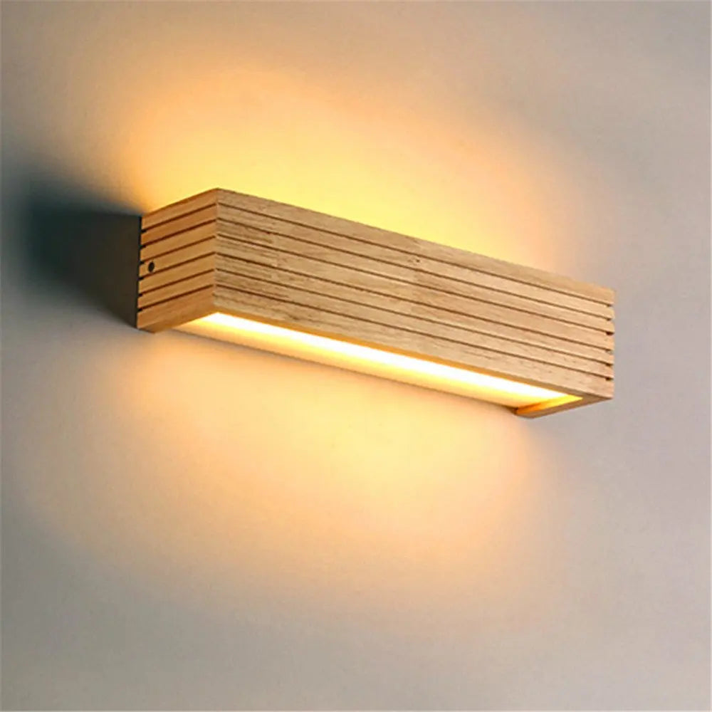 LignoGlow Modern Wooden LED Wall Lamp