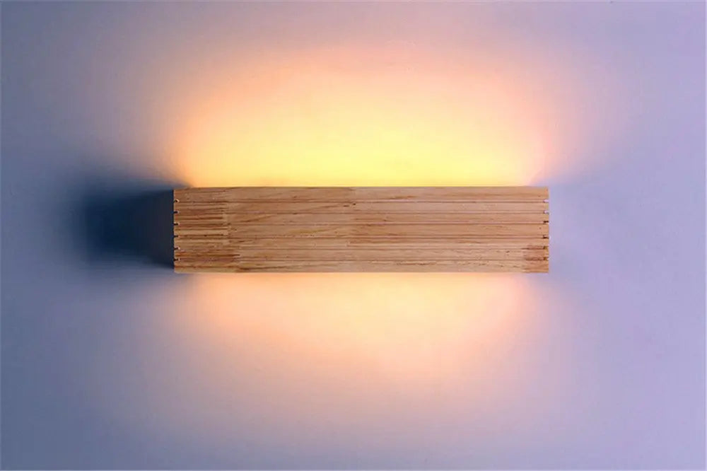 LignoGlow Modern Wooden LED Wall Lamp