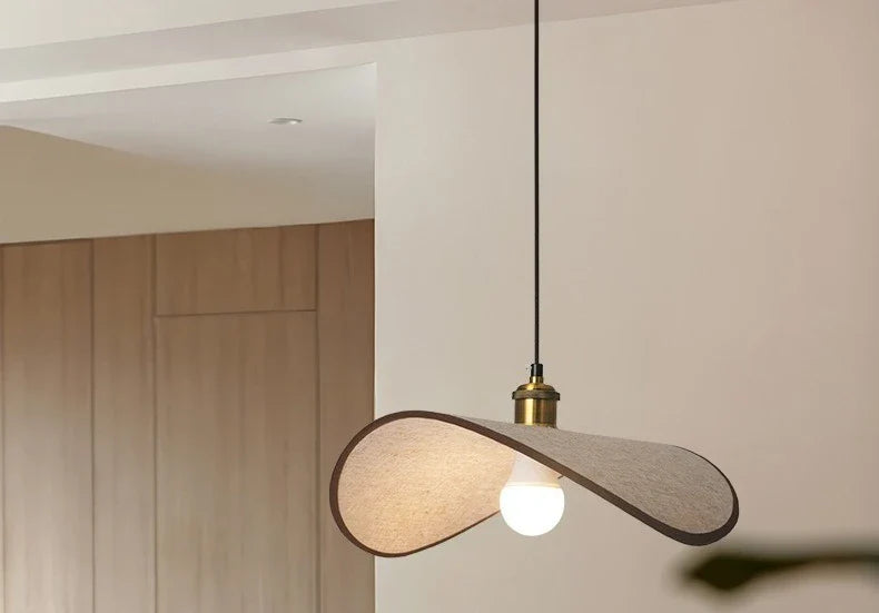 ZenAura Wabi-Sabi Straw Hat Pendant Lamp