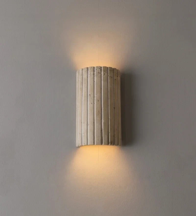 TerraLume Wabi-Sabi Travertine LED Wall Lamp