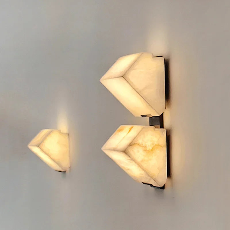 MarbleLuxe Nordic LED Wall Lamp – Natural Marble Mood Lighting