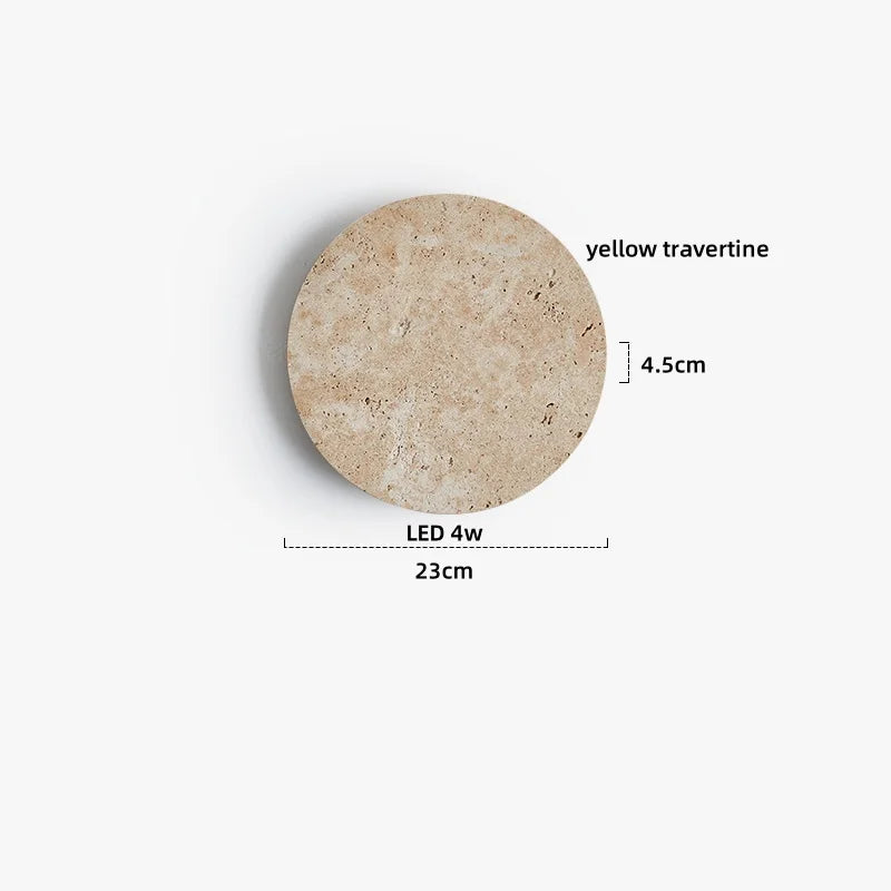 TerraLume Wabi-Sabi Travertine LED Wall Lamp