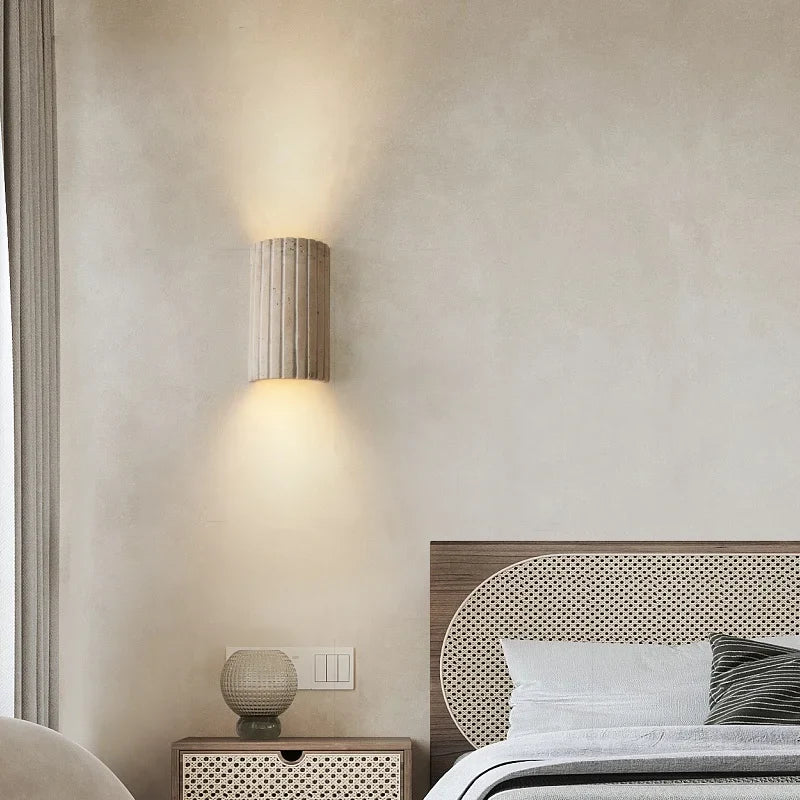 TerraLume Wabi-Sabi Travertine LED Wall Lamp