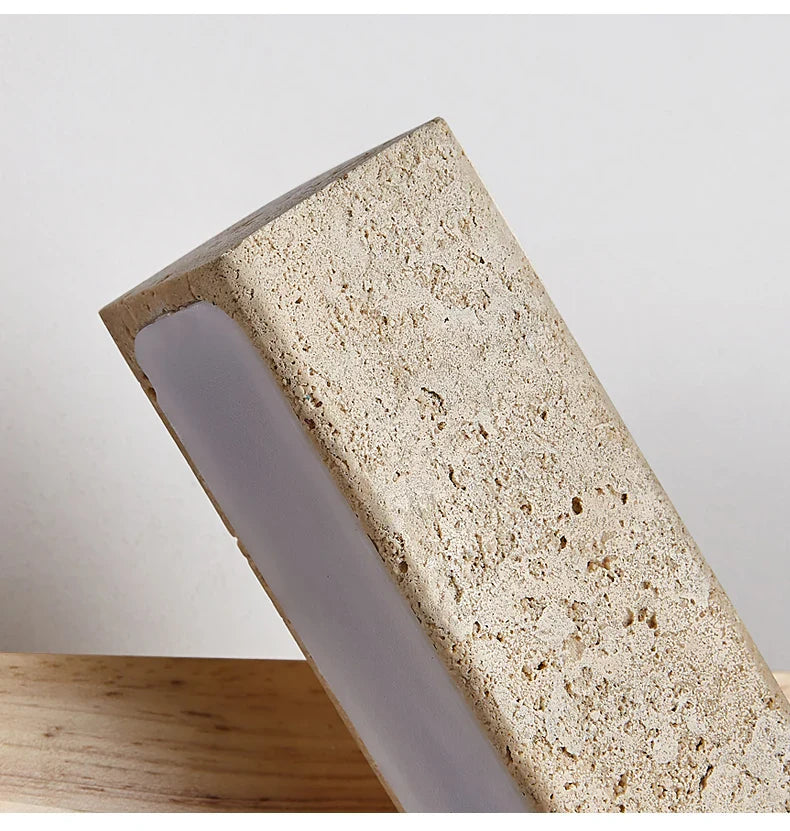 LumaSabi Japanese Wabi-Sabi Travertine Wall Lamp