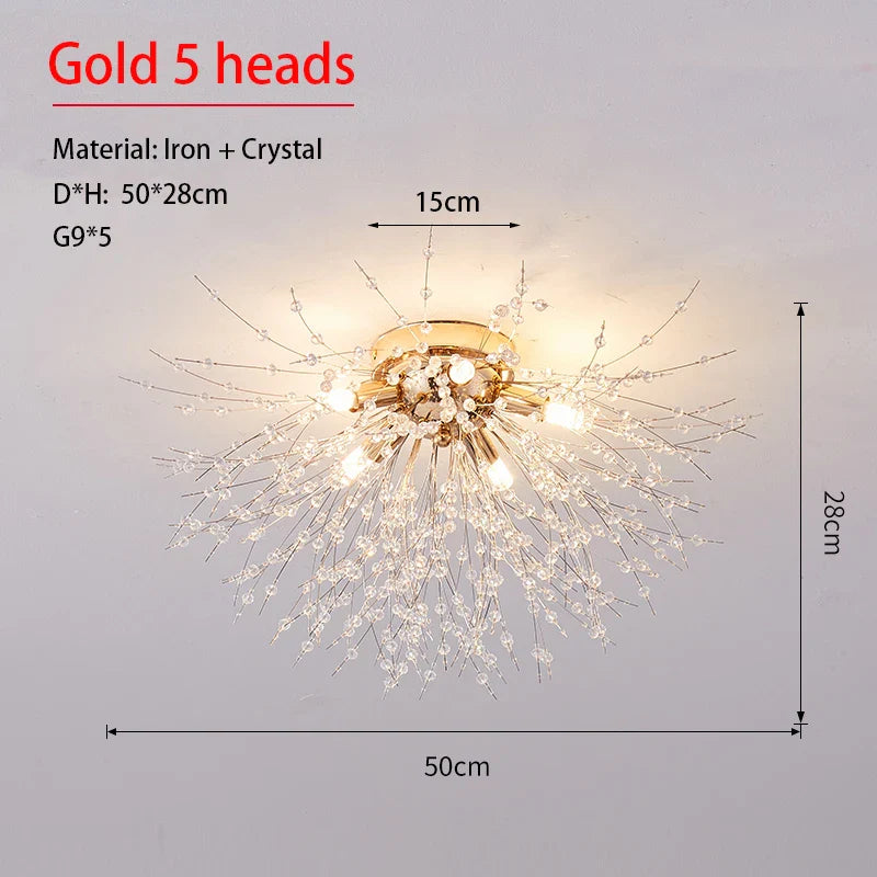 Dandeluxe Dandelion Crystal Ceiling Lamp