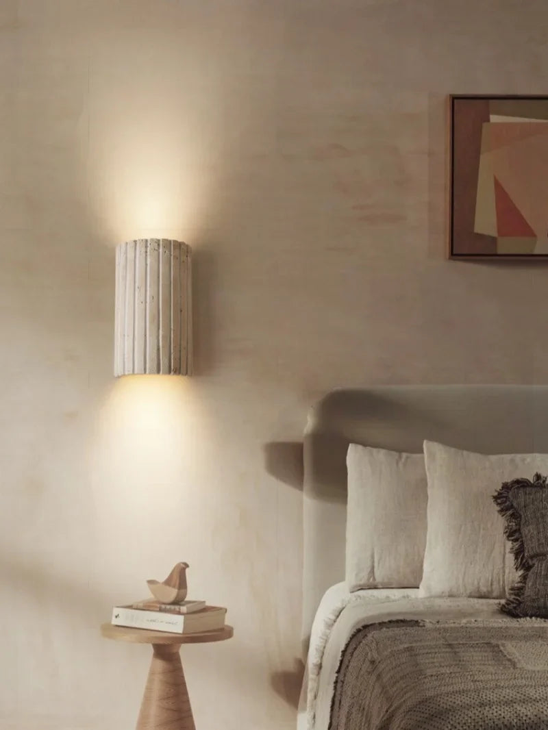 TerraLume Wabi-Sabi Travertine LED Wall Lamp