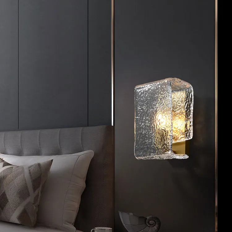 LuxeLuma Postmodern Copper Wall Lamp with Glass Shade
