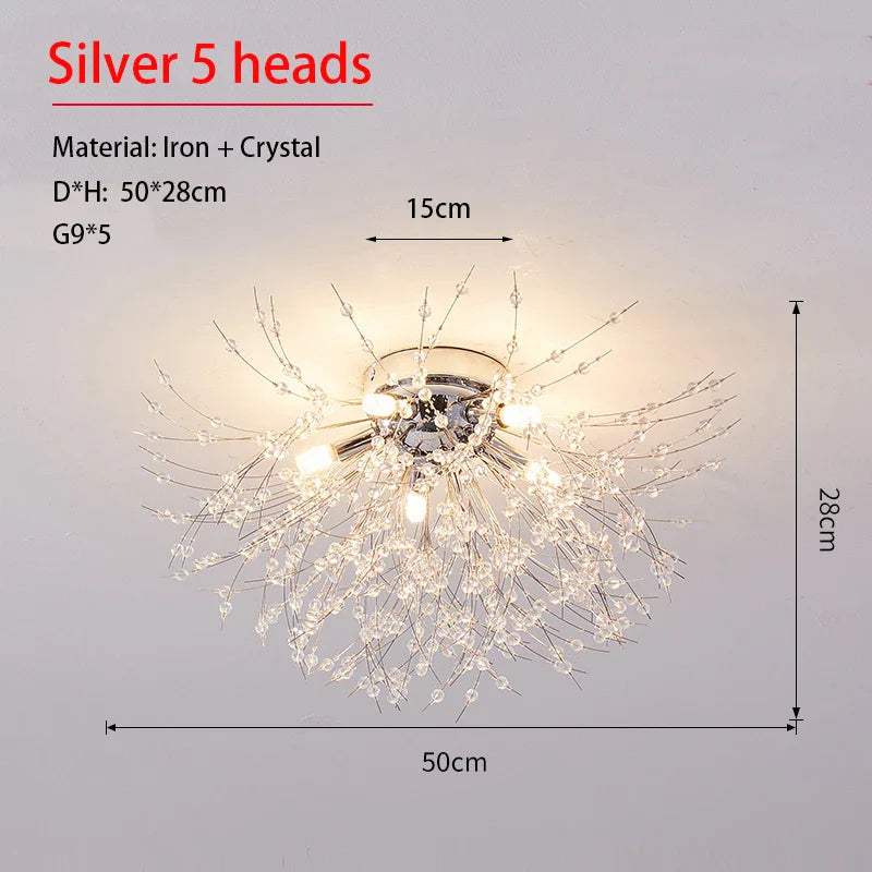 Dandeluxe Dandelion Crystal Ceiling Lamp