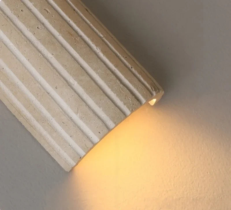TerraLume Wabi-Sabi Travertine LED Wall Lamp