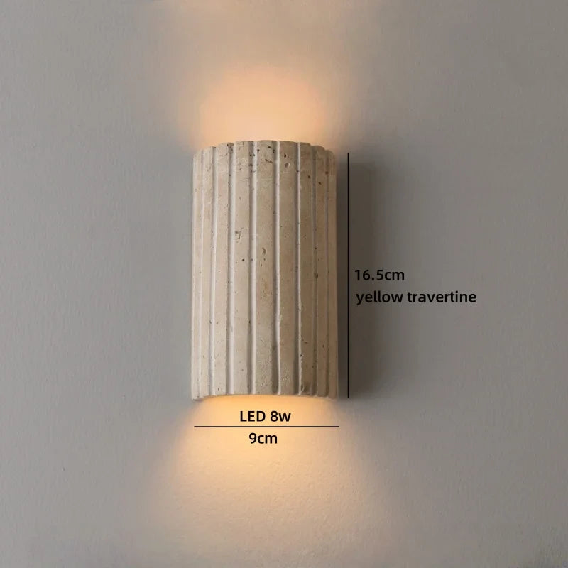 TerraLume Wabi-Sabi Travertine LED Wall Lamp