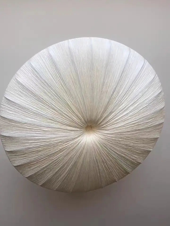 Wabi-Sabi Luxury Fabric LED Ceiling Lamp – Minimalist Round Flying Saucer Pendant Lamp