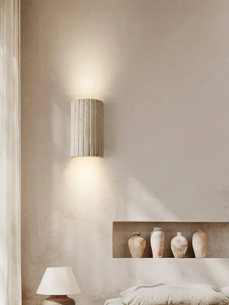 TerraLume Wabi-Sabi Travertine LED Wall Lamp