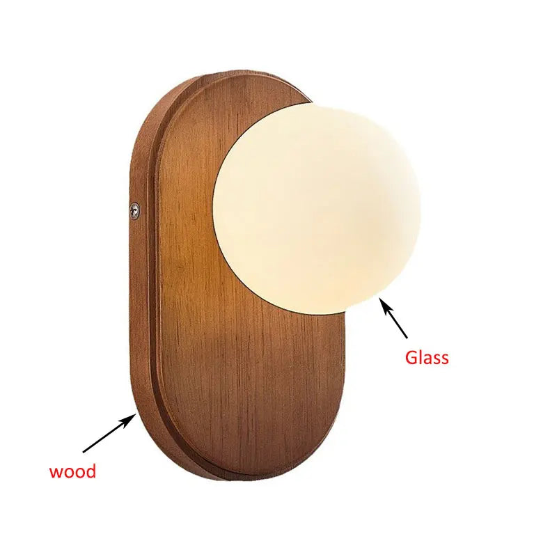 ZenLight Hikari Wall Lamp – Japanese Solid Wood Wall Light with Frosted Glass | Vintage Nordic Design