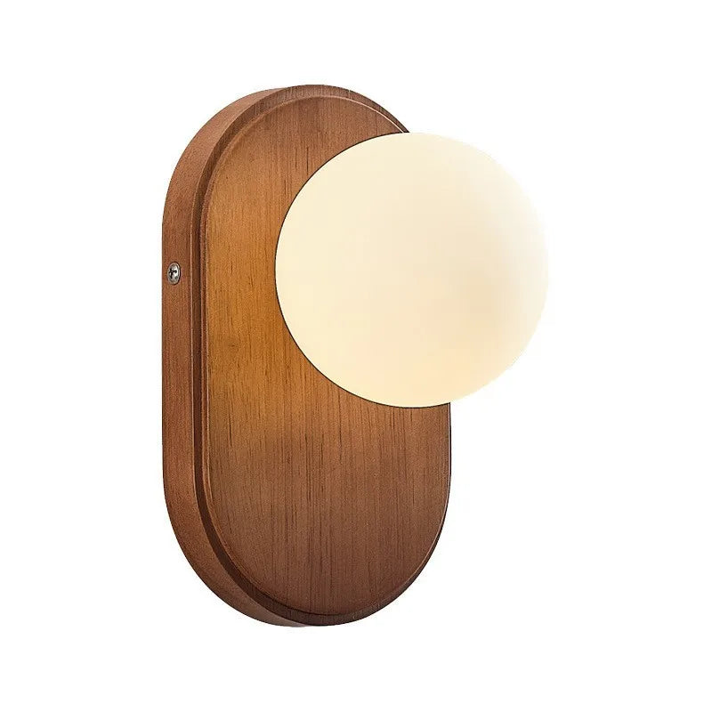ZenLight Hikari Wall Lamp – Japanese Solid Wood Wall Light with Frosted Glass | Vintage Nordic Design