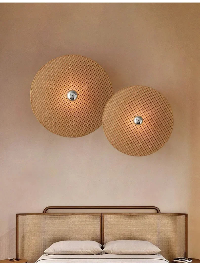 RattanHikari Handmade Japanese Bamboo Wall Lamp