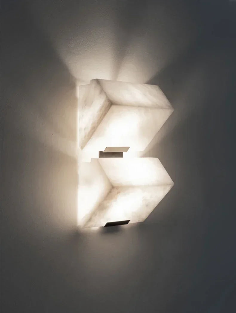 MarbleLuxe Nordic LED Wall Lamp – Natural Marble Mood Lighting