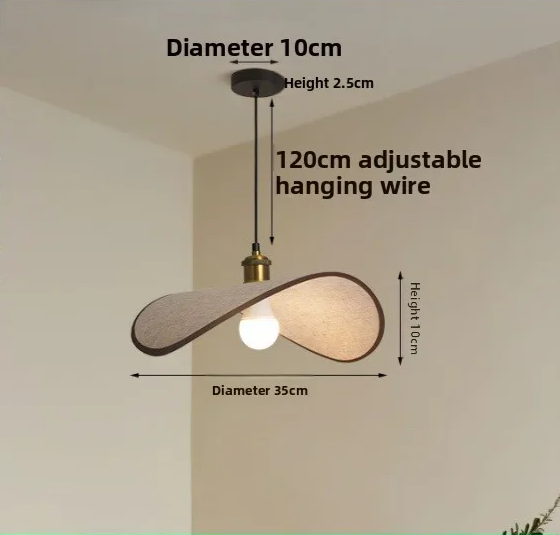 ZenAura Wabi-Sabi Straw Hat Pendant Lamp