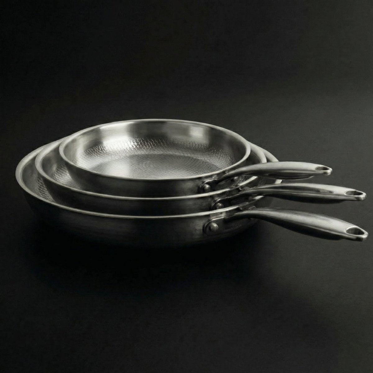 Hand-Hammered Titanium Pan - 3-piece set