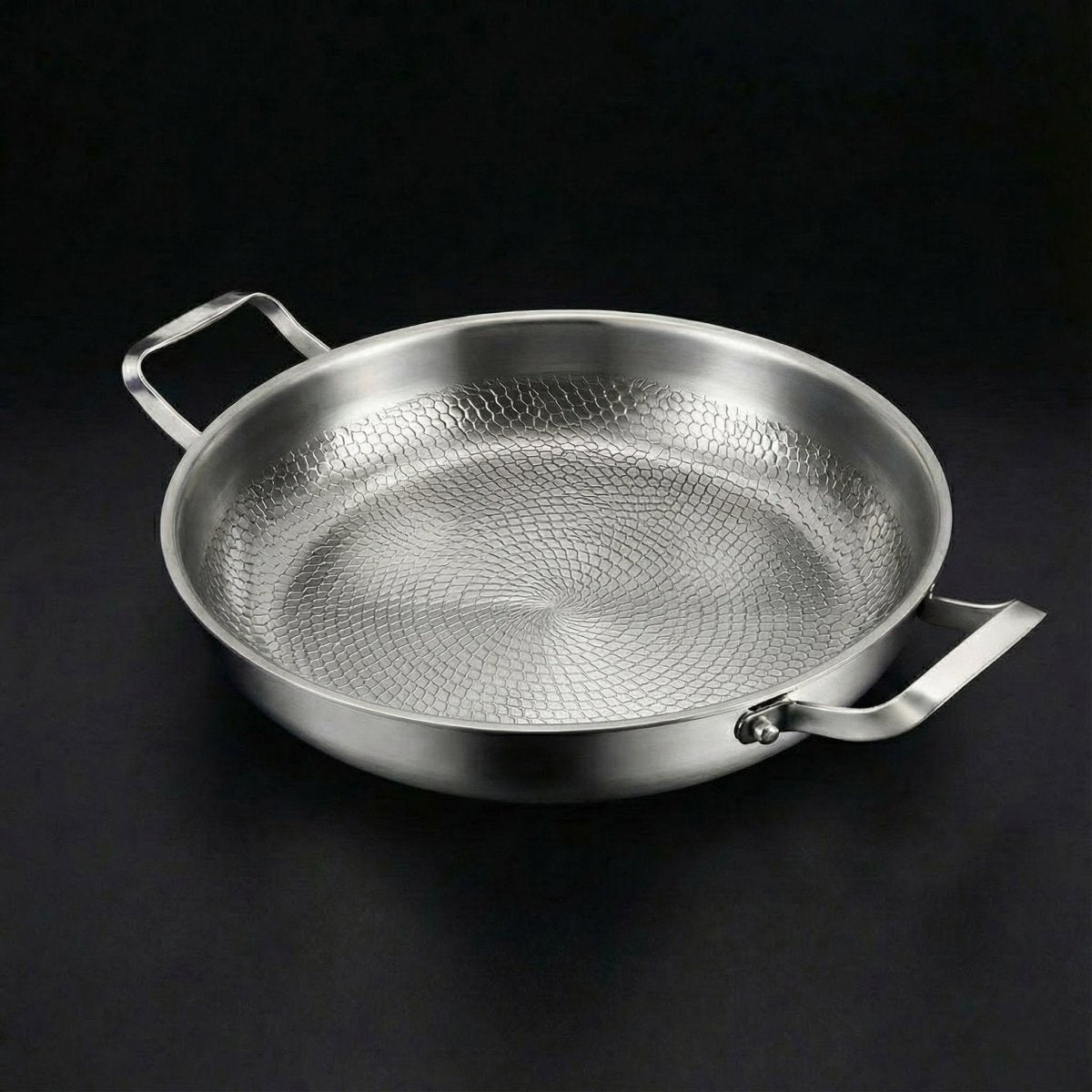 Hand-Hammered Titanium Pan with Two Handles