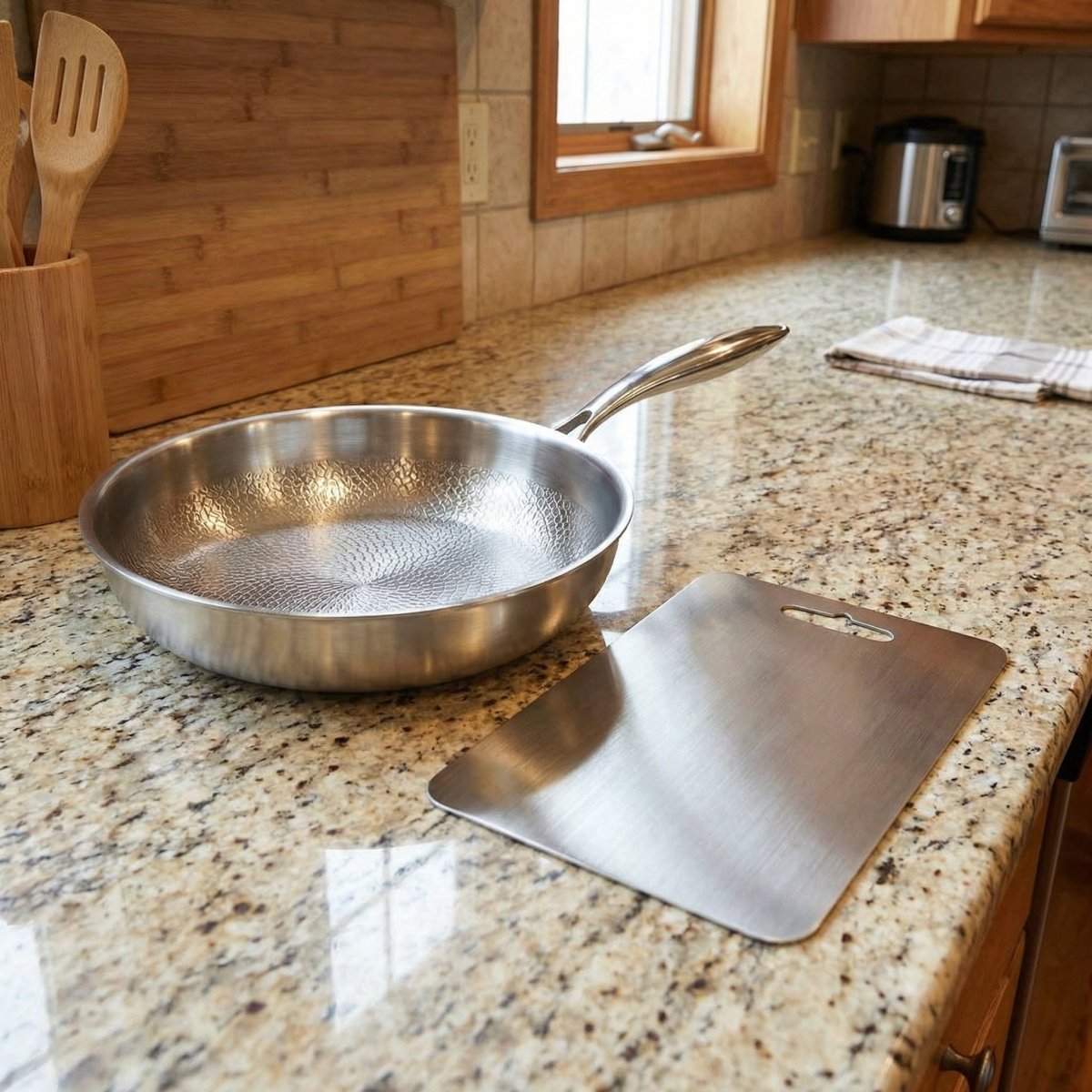 Hand-Hammered Titanium Cooking & Preparation Set